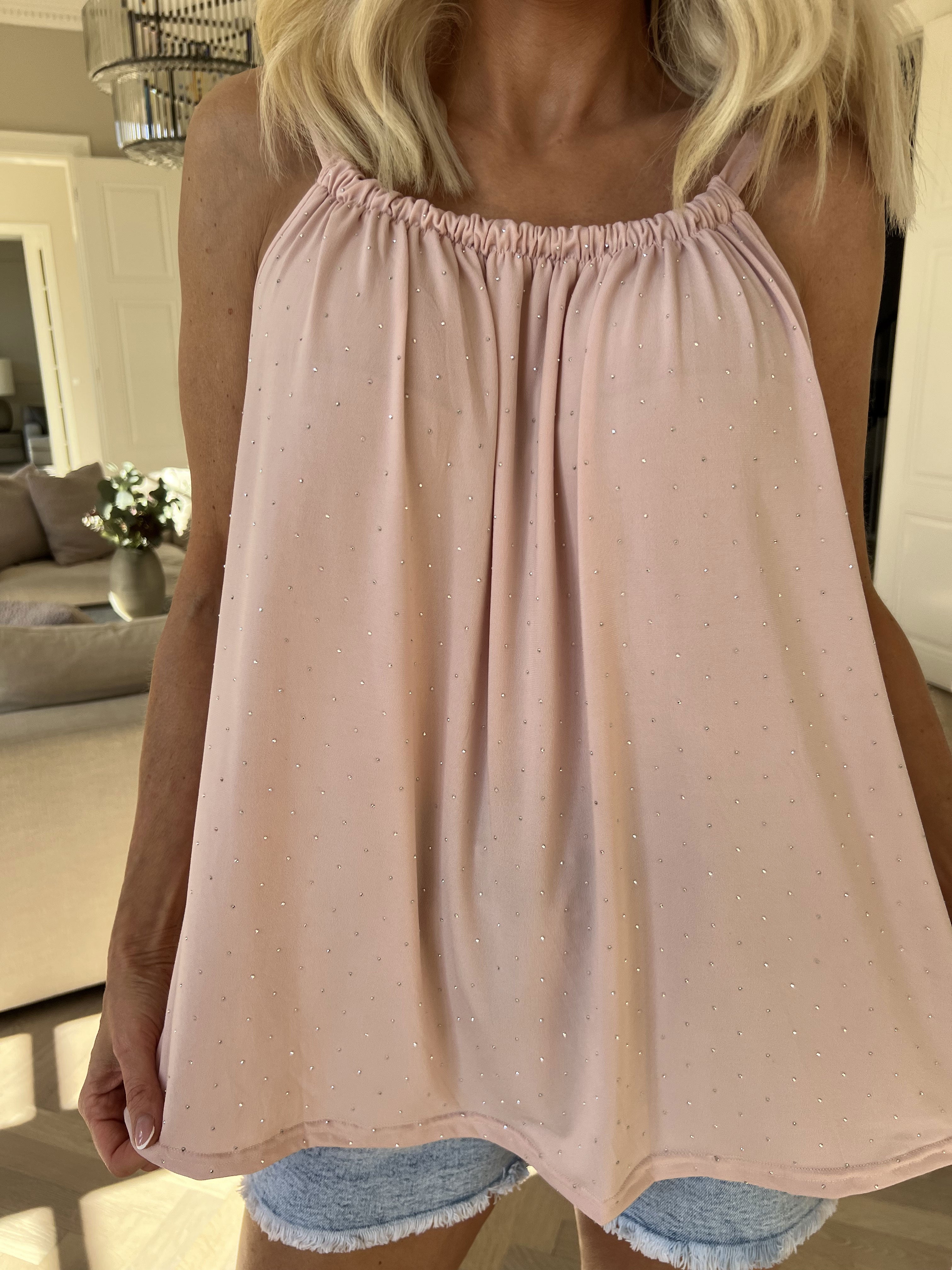 Sunlove Crystal Top - Enfärgad elastisk topp med mock neck